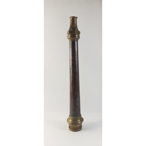 173 - An ANTIQUE MORRIS PATENT brass and cooper fireman’s nozzle by John Morris & Sons of Manche... 