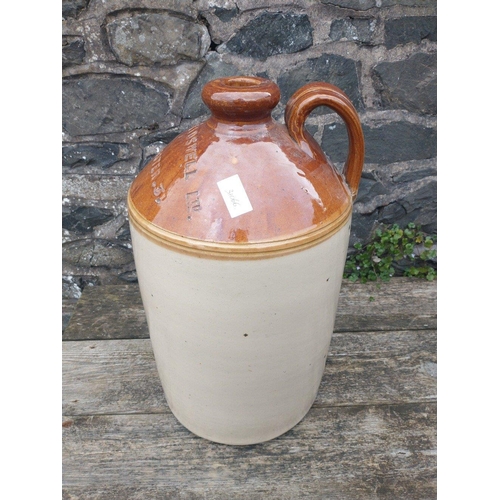 313 - A lovely large handled stoneware flagon standing 45cm tall. In excellent condition.  Marked for GOOD... 