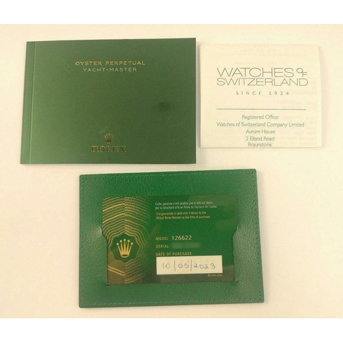 33 - ROLEX YACHTMASTER 126622. Boxed with paperwork, tags.  Bought new from Watches of Switzerland and de... 