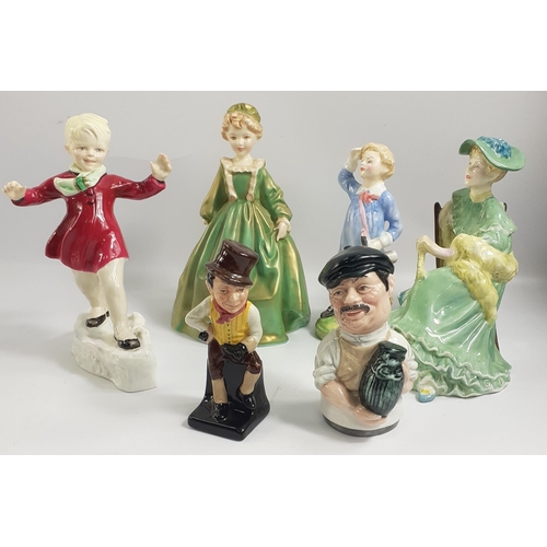 347 - A ROYAL DOULTON lot including Sam Weller, Grandmother's Dress (3081), Ascot (HN2356), Little Boy Blu... 