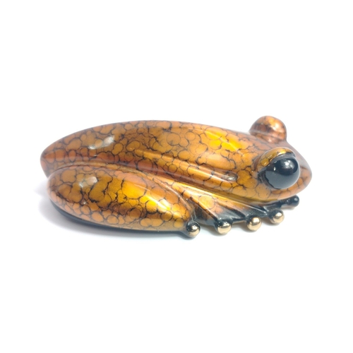 384 - A rare Frogman Bronze FROG Sculpture by the artist TIM COTTERILL.  This model GUMDROP in lovely oran... 