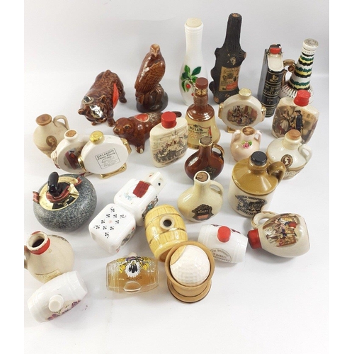 392 - A tray full of decorative miniature spirits bottles to include ORLANDO CHERRY BRANDY, a BENEAGLES  S... 