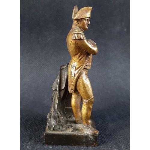 397 - A beautifully sculpted small brass NAPOLEON figure possibly from a clock garniture.  Stands 7cm appr... 