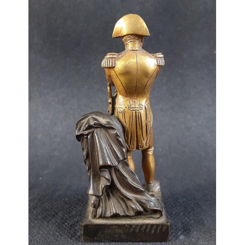 397 - A beautifully sculpted small brass NAPOLEON figure possibly from a clock garniture.  Stands 7cm appr... 