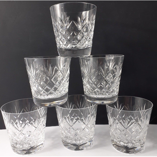 450 - Six 8cm matching crystal whisky tumblers in good condition.#449