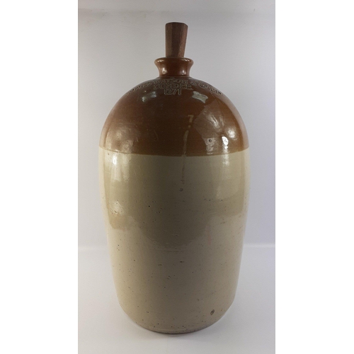 454 - Large BUCHAN of PORTOBELLO stoneware flagon.  Inscribed to JAMES WATSON & CO. LTD. DUNDEE 1271. ... 