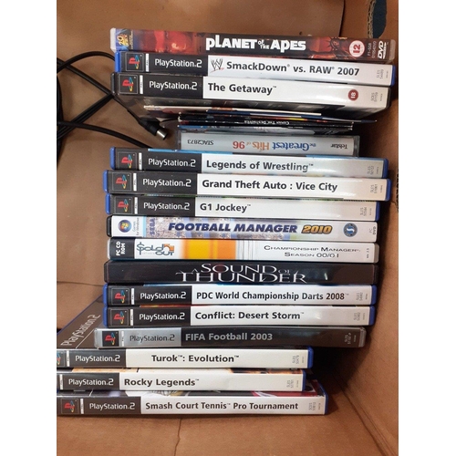 462 - SONY PS2 with a selection of games. Untested but believed in working order. With cables and one cont... 