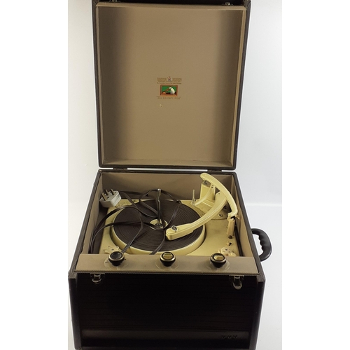 469 - 1950s GARRARD RC120 Record Player in HMV case.  Appears to be in good condition#468