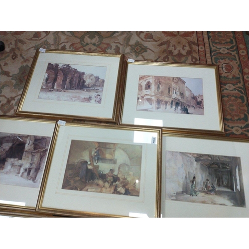 520 - A collection of WILLIAM FLINT prints to include Repainting Oar Blades, Gypsies Outside the Church, T... 