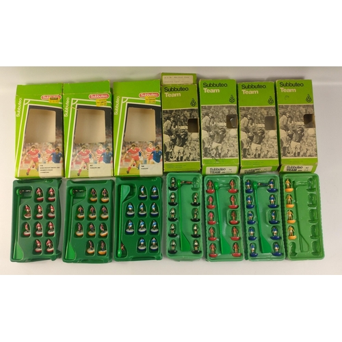 69 - A small collection of seven SUBBUTEO teams. 801 RANGERS 2ND complete, 770 MANCHESTER UTD 1993 comple... 