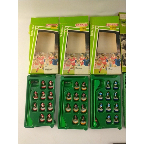 69 - A small collection of seven SUBBUTEO teams. 801 RANGERS 2ND complete, 770 MANCHESTER UTD 1993 comple... 