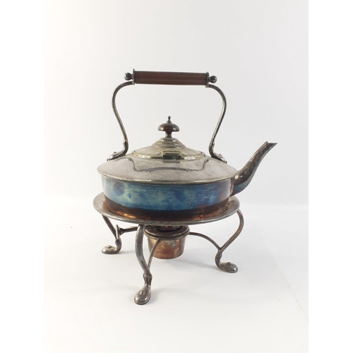 79 - EDINBURGH MAKERS ANTIQUE - complete white metal spirit kettle on stand by BROOK & SON of Edinbur... 