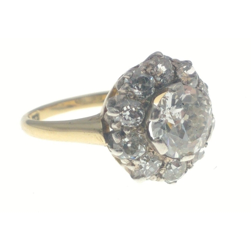 8 - DIAMONDS ARE FOREVER! 
A most fabulous floral form DIAMOND ring in 18ct stamped (18 stamp in squashe... 