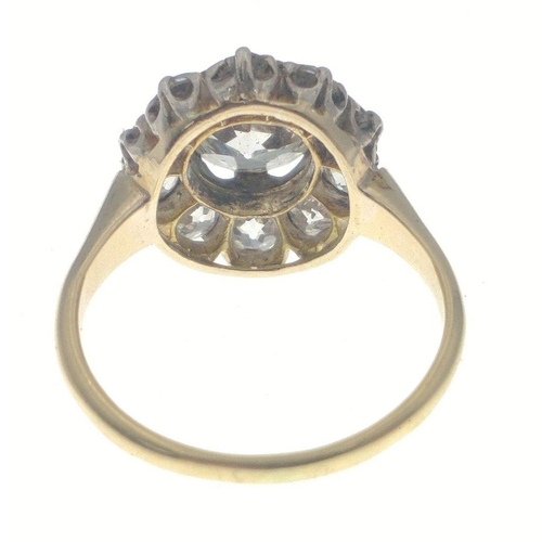 8 - DIAMONDS ARE FOREVER! 
A most fabulous floral form DIAMOND ring in 18ct stamped (18 stamp in squashe... 