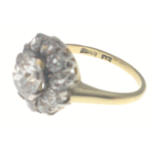 8 - DIAMONDS ARE FOREVER! 
A most fabulous floral form DIAMOND ring in 18ct stamped (18 stamp in squashe... 