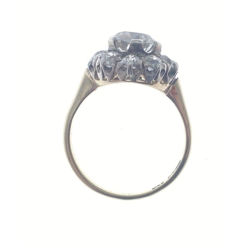 8 - DIAMONDS ARE FOREVER! 
A most fabulous floral form DIAMOND ring in 18ct stamped (18 stamp in squashe... 