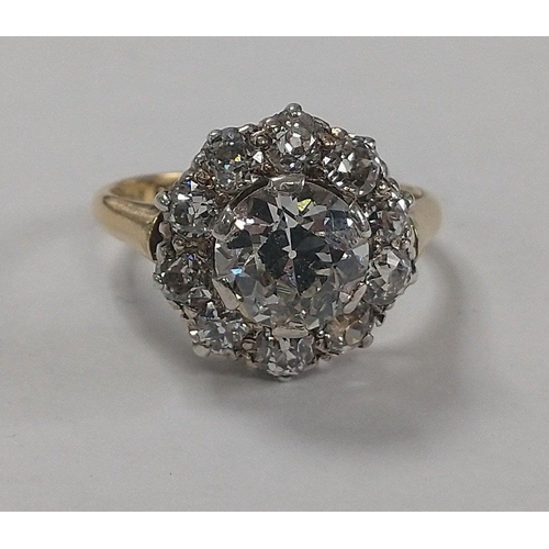 8 - DIAMONDS ARE FOREVER! 
A most fabulous floral form DIAMOND ring in 18ct stamped (18 stamp in squashe... 