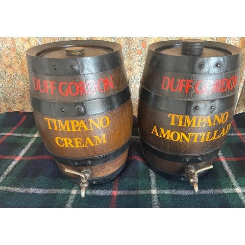 182 - DUFF GORDON glass lined  TIMPANO CREAM & AMONTILLADO sherry casks with original taps - dimension... 