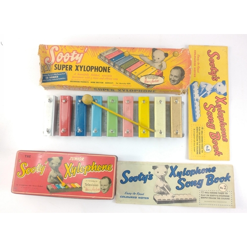223 - A SOOTY Super Xylophone in damaged box but with instruction and song booklet and with the striker.  ... 