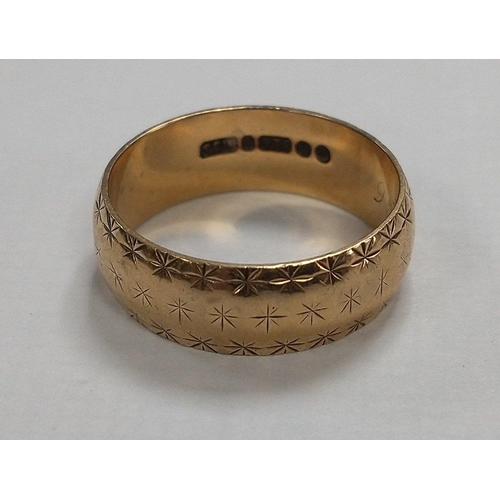 1 - A 375 marked gold band. Size N gross weight 3.72g approx#1