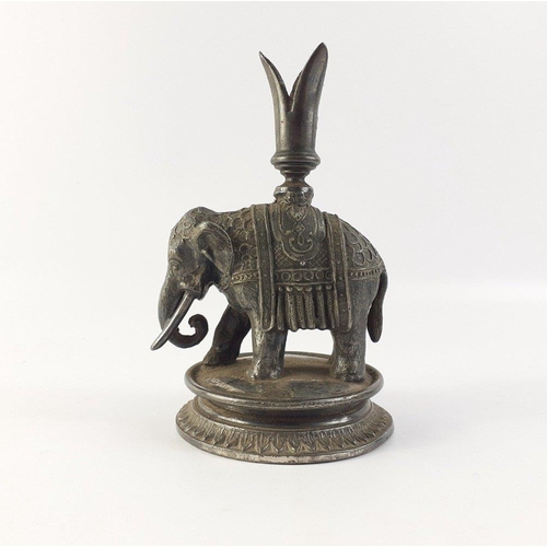 104 - A superbly sculpted small silver plated Elephant by W.W. Harrison & Co. of Sheffield.  Likely a ... 