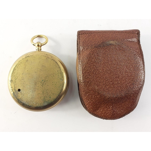 129 - A pocket version SMART & MASON of London compensated barometer (no 18248) with leather case.  Fa... 