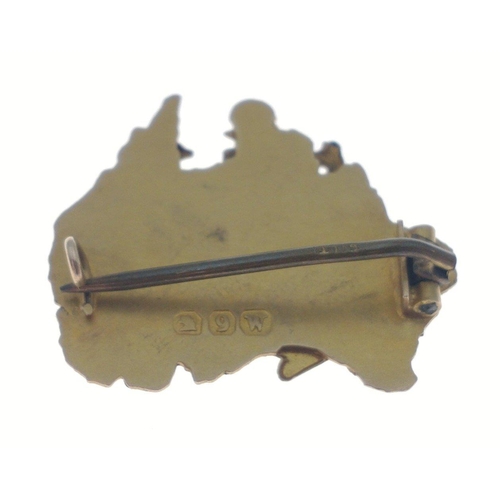 13 - A small ADVANCE AUSTRALIA pin badge stamped 9 W on the rear. 26mm approx. Weighs 2.83g#13