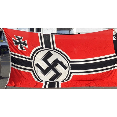 169 - WWII Third Reich German National War Flag, Kriegsmarine marked.  A oversized example of this strikin... 