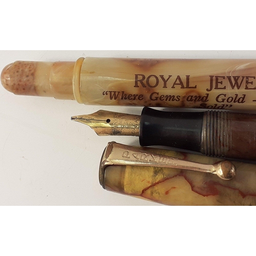 62 - A rare Canadian Geo S Parker fountain pen with Canada marked nib and gilt fittings, barrel discolour... 