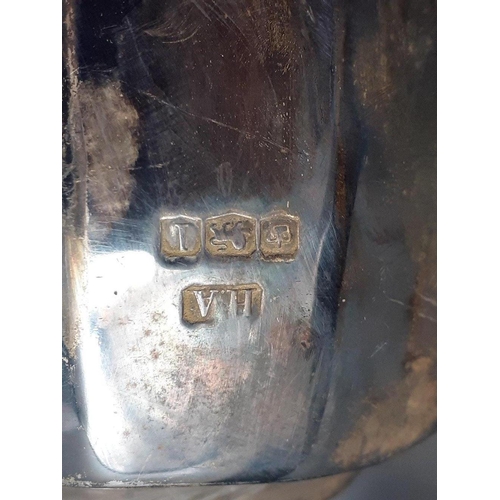 97 - A sterling silver coffee pot with full hallmarks for Sheffield.  With dents.  Total gross weight 612... 