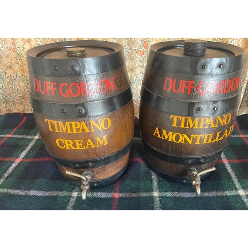 447 - DUFF GORDON glass lined  TIMPANO CREAM & AMONTILLADO sherry casks with original taps - dimension... 