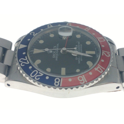 15 - 1960s ROLEX ''PEPSI'' OYSTER PERPETUAL GMT-MASTER '' Superlative Chronometer Officially Certified. A... 