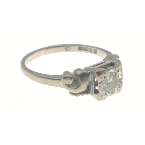 2 - A gorgeous small 18ct white gold diamond solitaire ring.  Size H, gross weight 2.7g. Diamond is 3mm ... 