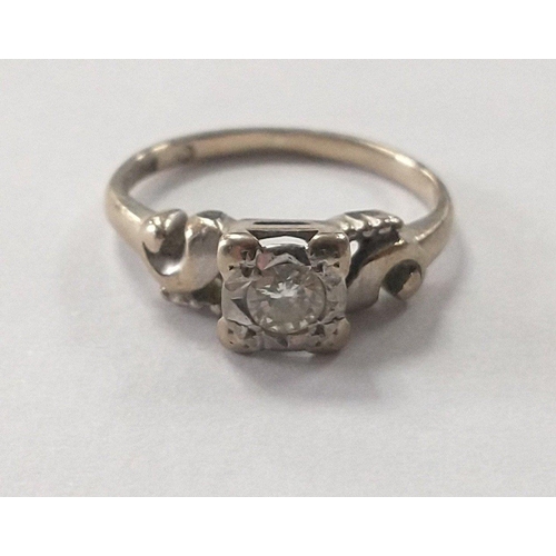 2 - A gorgeous small 18ct white gold diamond solitaire ring.  Size H, gross weight 2.7g. Diamond is 3mm ... 