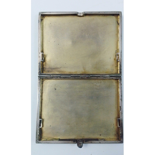 52 - A rather nice Austrian Deco Silver Cigarette case by CARL HEISS WIEN Kohlmarkt 12, stamped 900.  Str... 