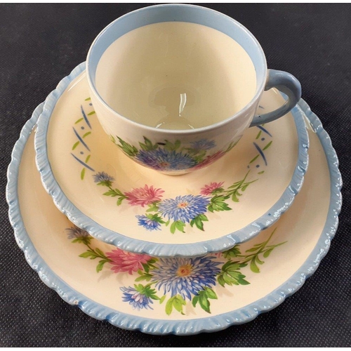 220 - A NEW HALL Hanley tea service comprising 6 each of cups, saucers, and side plates, 1 sandwich plate,... 