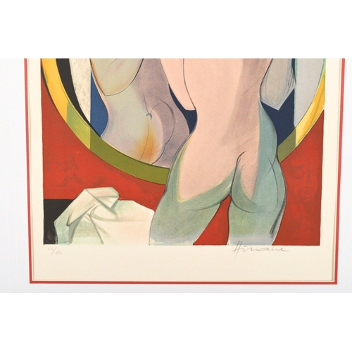 101 - A lithograph in colours by CAMILLE HILAIRE (1916-2004) Nude with mirror signed bottom right and is n... 