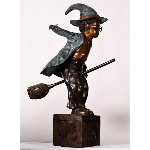 103 - A wonderful hand cast bronze figure of a wizard that stands around 4ft high. It has been skilfully h... 