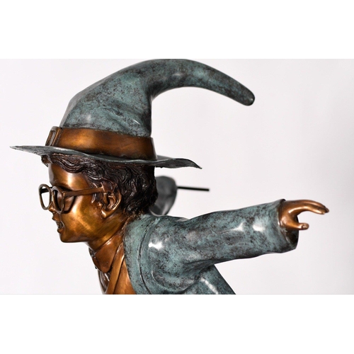 103 - A wonderful hand cast bronze figure of a wizard that stands around 4ft high. It has been skilfully h... 