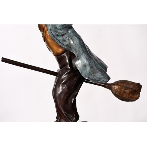 103 - A wonderful hand cast bronze figure of a wizard that stands around 4ft high. It has been skilfully h... 