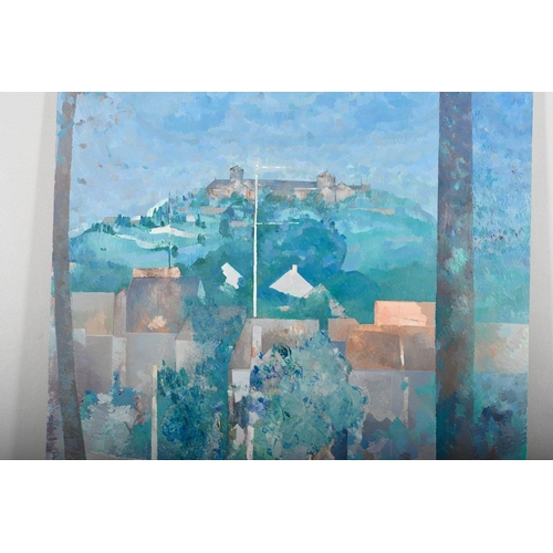 104 - An original oil on canvas by SUSAN HAWKER RWS titled Vezelay. Signed and titled on reverse by the ar... 