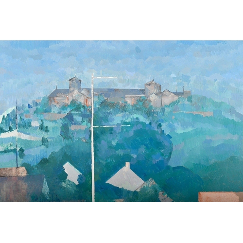 104 - An original oil on canvas by SUSAN HAWKER RWS titled Vezelay. Signed and titled on reverse by the ar... 