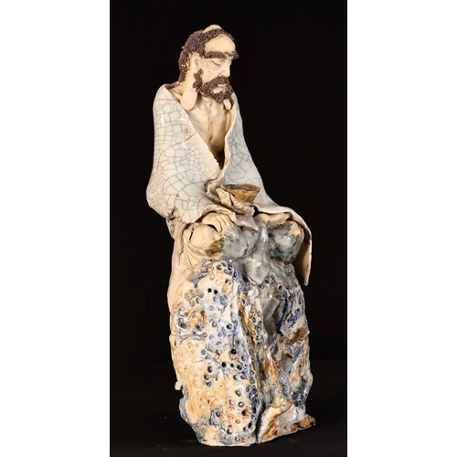 110 - A completely hand sculpted original Shiwan porcelain figure. This work of art has some beautiful det... 