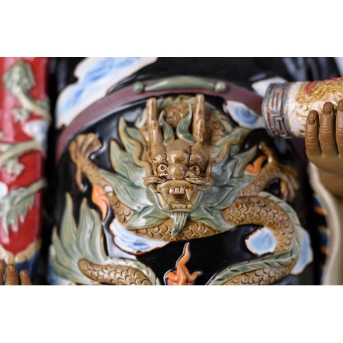 131 - An original Shiwan figure with intricate and colourful hand decoration Origin Foshan Guangdong Provi... 