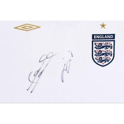 135 - A very nicely framed England shirt which has been personally signed by JOHN TERRY & FRANK LAMPAR... 