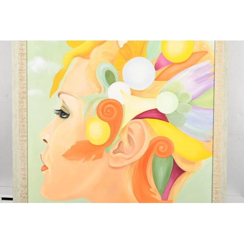 138 - A framed large oil on canvas by artist GABY ROOSELEER titled Panache. Signed with the Artists signat... 