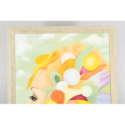 138 - A framed large oil on canvas by artist GABY ROOSELEER titled Panache. Signed with the Artists signat... 