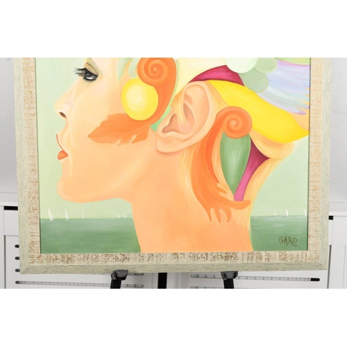 138 - A framed large oil on canvas by artist GABY ROOSELEER titled Panache. Signed with the Artists signat... 