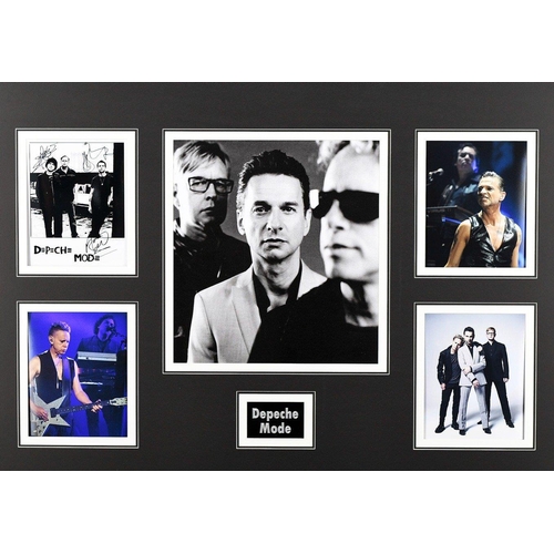 158 - Memorabilia presentation incorporating a photograph signed by DEPECHE MODE band members Dave Gahan, ... 