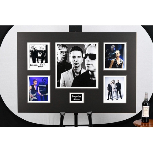 158 - Memorabilia presentation incorporating a photograph signed by DEPECHE MODE band members Dave Gahan, ... 